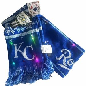 KANSAS CITY ROYALS MLB Knit Scarf Light Em Up LED Flashing Christmas Holiday New